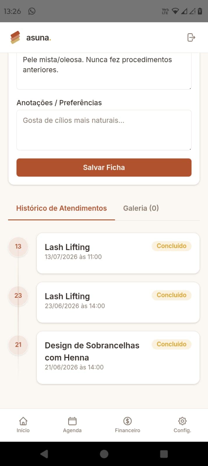 Cadastro de clientes - tela 3