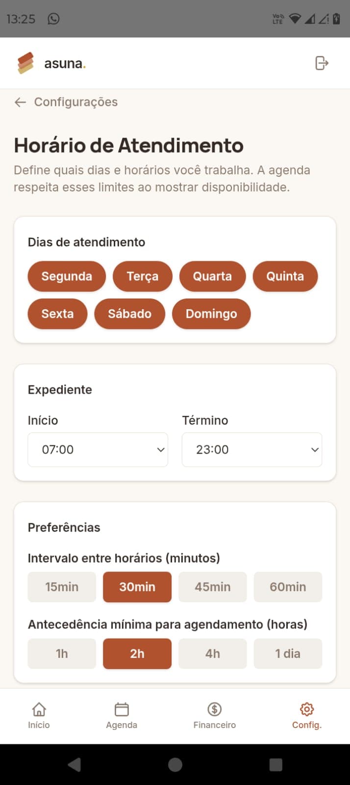 Edição do site - tela 2