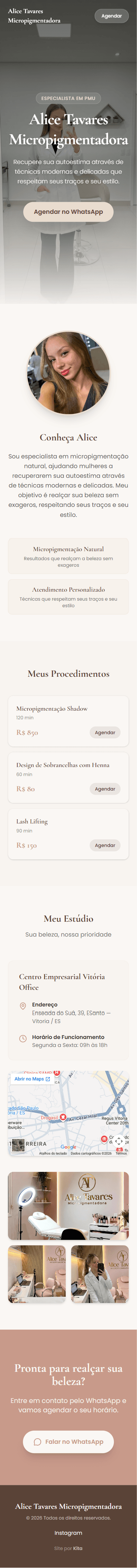 Site real Kita - Exemplo